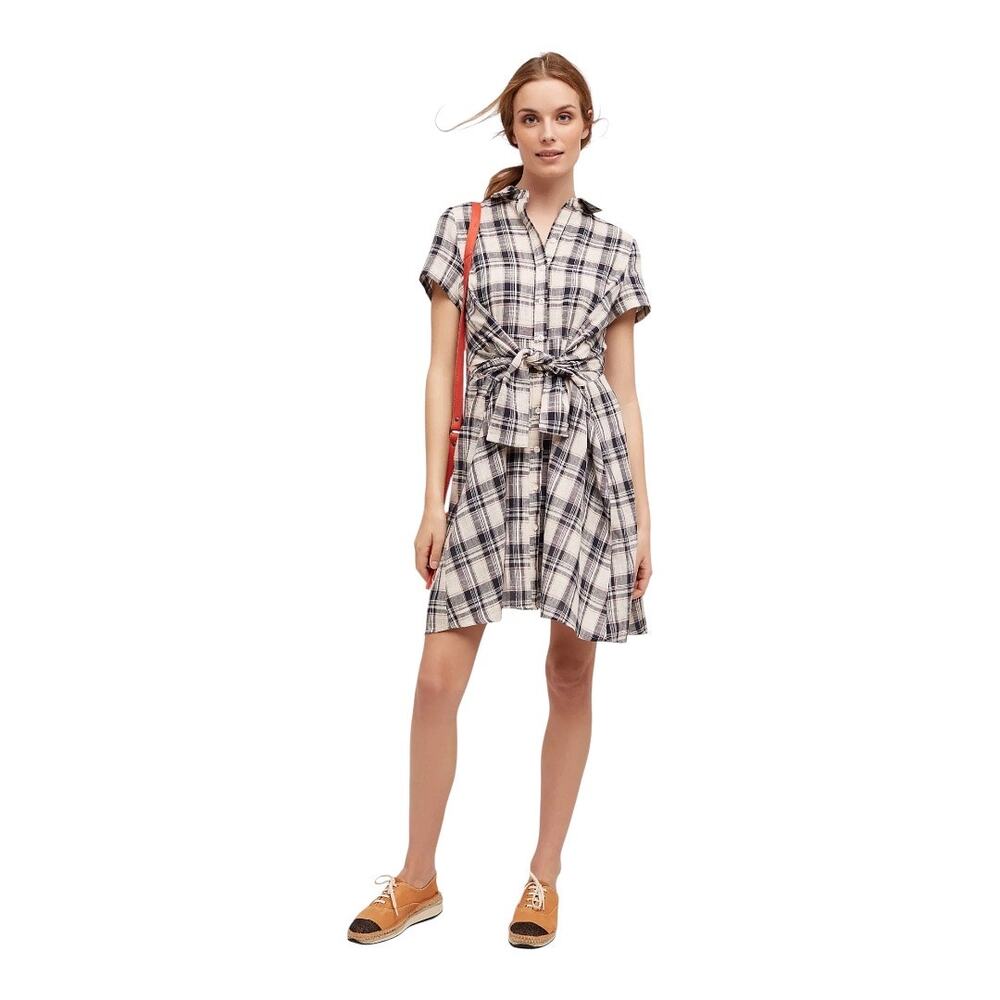 Anthropologie Dress Women Medium Plaid NWT